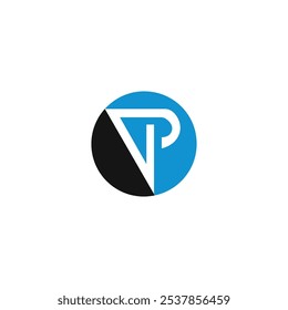 Circle v p vector logo design	