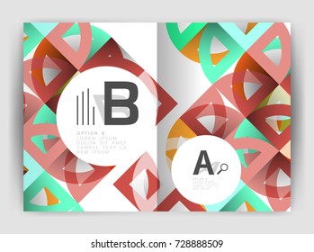 Antecedentes abstractos de vectores de círculo, plantillas de negocio de informes anuales. Afiche abstracto