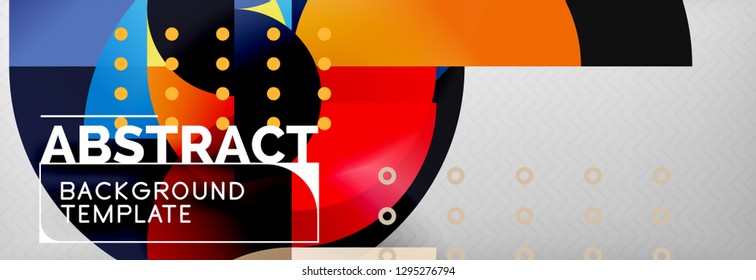 Vetor de círculo abstrato fundo geométrico, cor redonda formas composição em cinza, design techno moderno