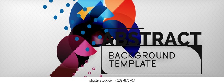 Abstrakter, geometrischer Hintergrund mit Circle-Vektorgrafik, Zusammensetzung von runden Farbformen auf Grau, modernes Techno-Design