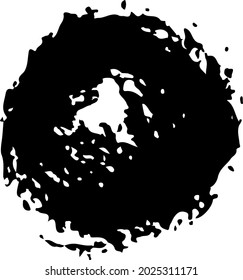 Circle Vector Abstract Round Grunge Brush Hand Drawn Texture in Black Color Sketch Simple Pattern isolated on White Background Grange Doodle Shape