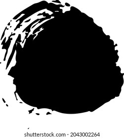 Vector de círculo Abstracto redondo Pincel de forma redondeada Textura dibujada en negro Esbozo de color Sencillo patrón aislado en forma de garganta de fondo blanco