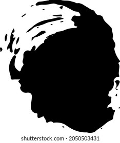 Vector de círculo Abstracto redondo Pincel de forma redondeada Textura dibujada en negro Esbozo de color Sencillo patrón aislado en forma de garganta de fondo blanco