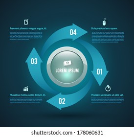 Circle Vektorpfeile Konzept. kann für Geschäftskonzepte verwendet werden. Ideenobjekt, Druckobjekt für die Broschüre, Konzept-moderne Design-Vorlage , Diagramm, Optionen erhöhen.