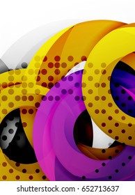 Circle vector background design with abstract swirls