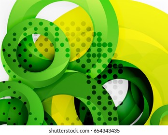 Circle vector background design with abstract swirls