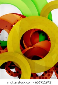 Circle vector background design with abstract swirls