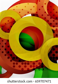 Circle vector background design with abstract swirls