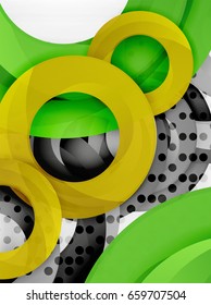 Circle vector background design with abstract swirls