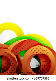 Circle vector background design with abstract swirls