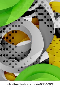 Circle vector background design with abstract swirls