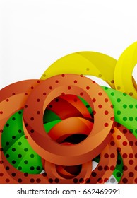 Circle vector background design with abstract swirls