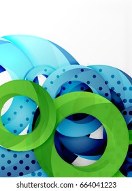 Circle vector background design with abstract swirls
