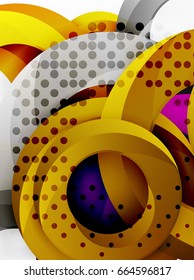 Circle vector background design with abstract swirls
