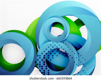 Circle vector background design with abstract swirls