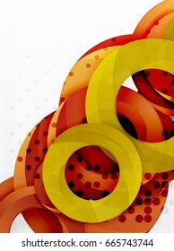 Circle vector background design with abstract swirls
