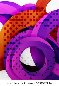 Circle vector background design with abstract swirls