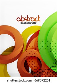 Circle vector background design with abstract swirls