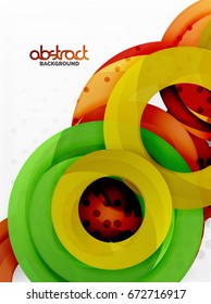 Circle vector background design with abstract swirls