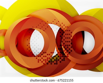 Circle vector background design with abstract swirls
