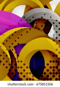 Circle vector background design with abstract swirls