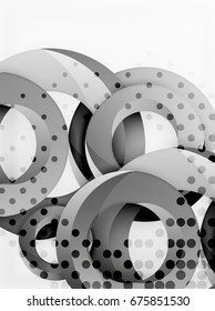 Circle vector background design with abstract swirls