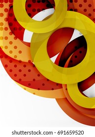 Circle vector background design with abstract swirls