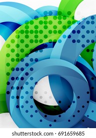 Circle vector background design with abstract swirls