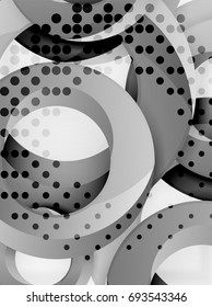 Circle vector background design with abstract swirls