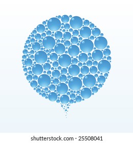 A Circle from vector bubbles on a gradient background