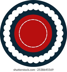 Vector circular con combinación de color azul oscuro, blanco y rojo