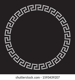 Circle vector decorative frame Greek pattern meande