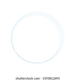 Circle vector design element, round shape light blue, isolated on white 