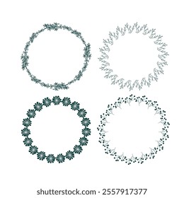 circle vector design frame elements set modern minimalistic doodle