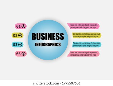 The circle vector design template icon for illustration. Planning presentation business infographic template with 4 options. Creative concept planning used for web banner, diagram, layout, workflows.