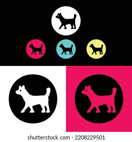 Circle vector dog animal logo design