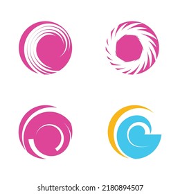 Circle vector flat design template logo