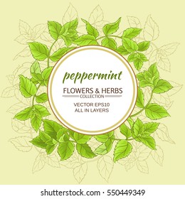 Circle Vector Frame With Green Peppermint Leaves 