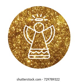 The Circle vector gold glitter Christmas angel flat icon svg
