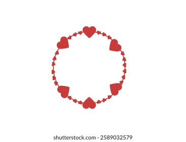 circle Vector heart icons, vector ilustration, Various simple vector heart love icon,  Template for Valentine's day, wedding