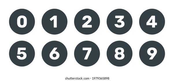 Circle vector icon set with number bullet point