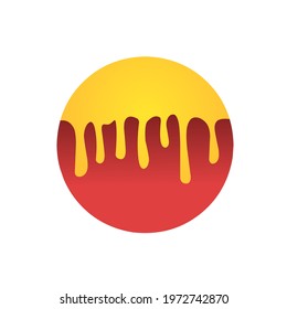 circle vector illustration with yellow and orange liquid droplets model