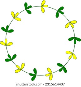 circle vector leaf green yelllow frame