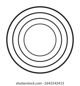 Circle vector line illustration, icon, symbol, poster, logo. Circle drawing. Black and white.