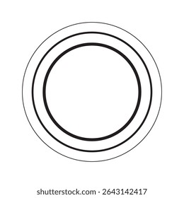 Ilustração de linha de vetor de círculo, ícone, símbolo, cartaz, logotipo. Desenho de círculo. Preto e branco.