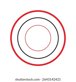 Circle vector line illustration, icon, symbol, poster, logo. Circle drawing. Black and white.