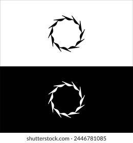 Circle vector logo illustration design . Black and white circle logo icon  