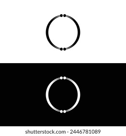 Circle vector logo illustration design . Black and white circle logo icon  