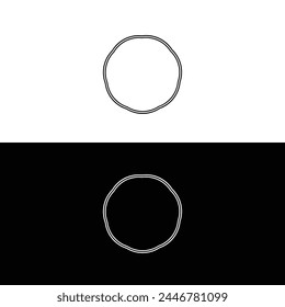 Diseño de ilustración de logotipo de Vector circular . Icono de logotipo en blanco y negro  