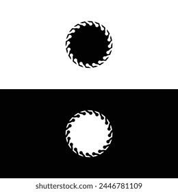 Circle vector logo illustration design . Black and white circle logo icon  